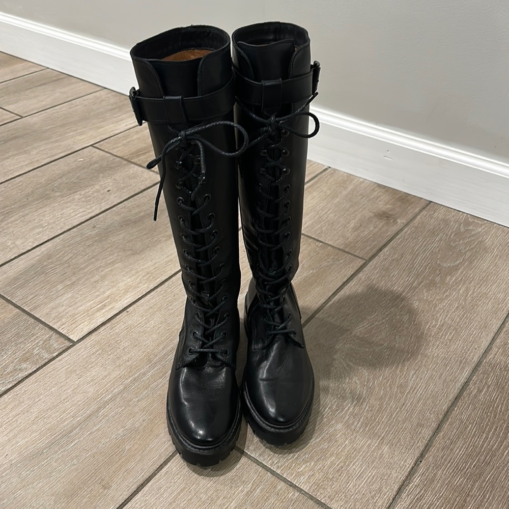 FRYE Julie Lace Tall Combat Boot